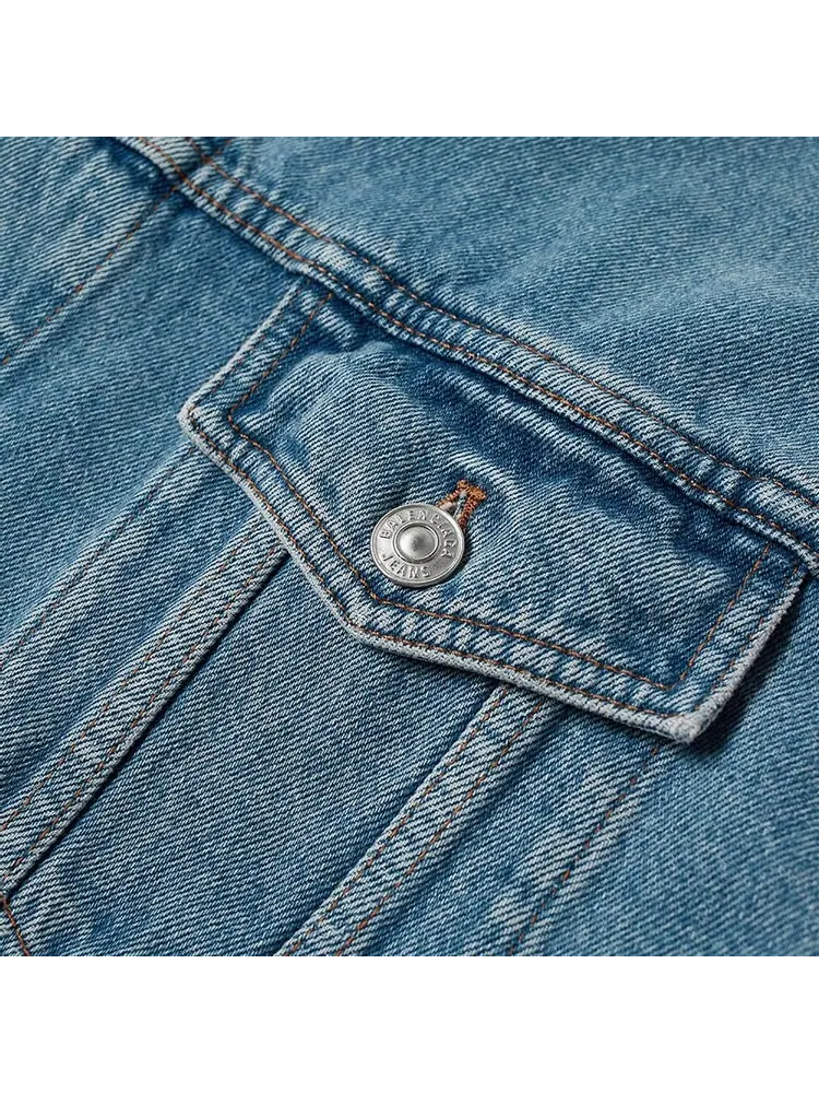 Куртка Balenciaga Languages Denim Jacket 'Stone Wash Indigo' — изображение 2 из 3, синий