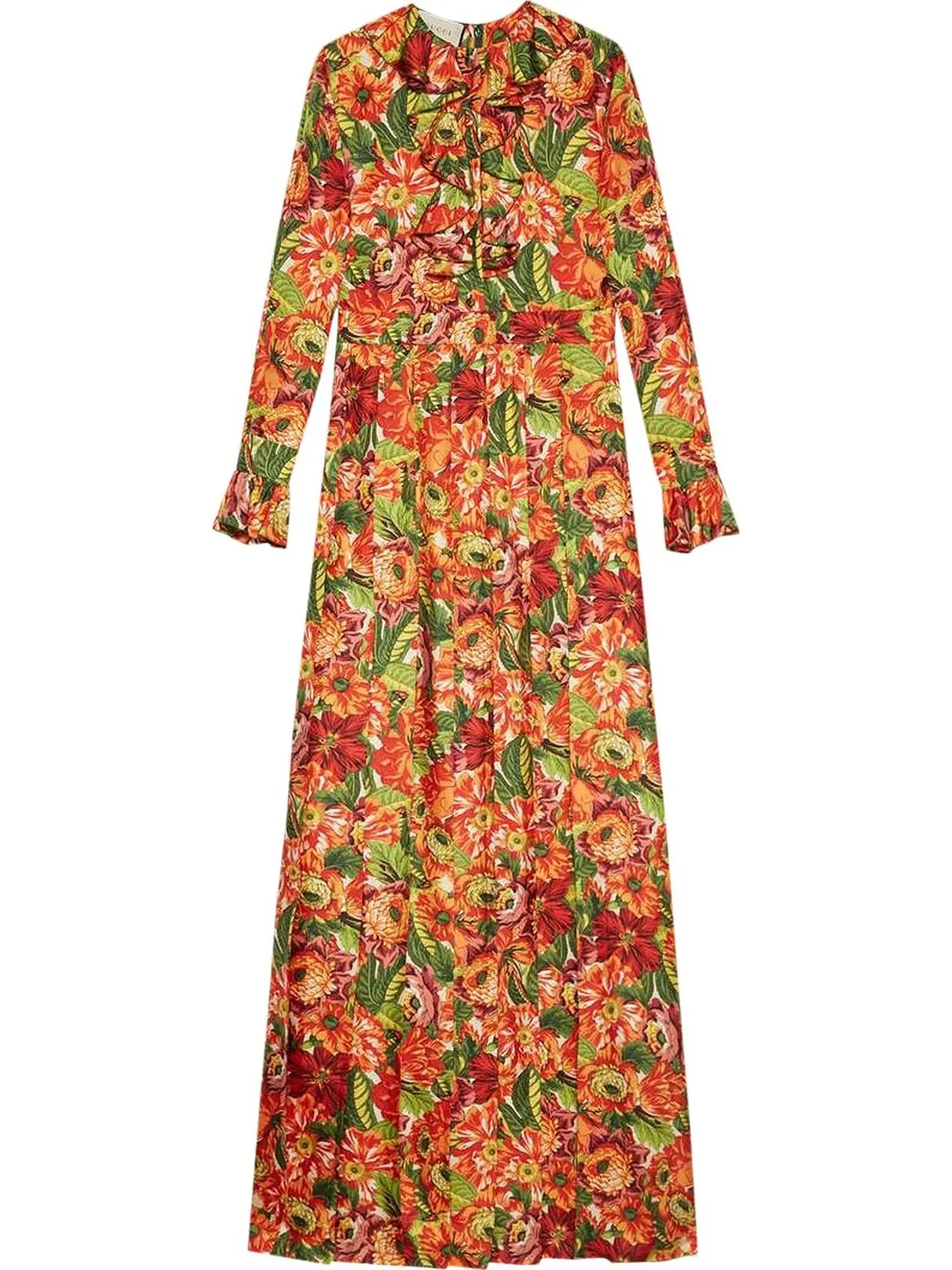 Платье Gucci x The North Face Silk Floral, Цветочный принт Flora