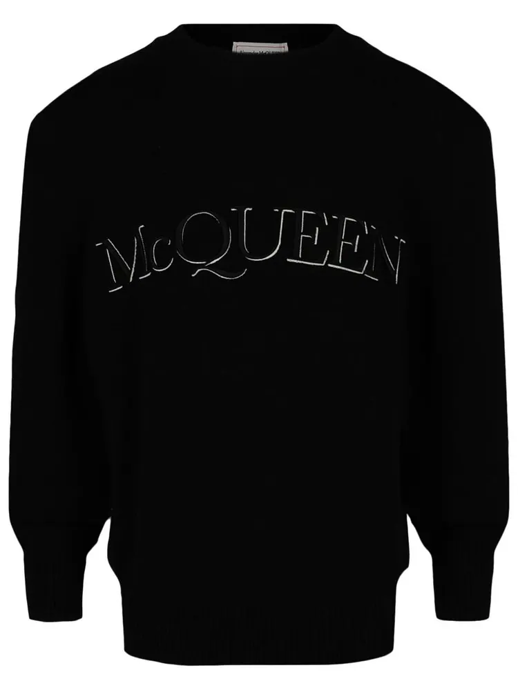 Свитер Alexander McQueen с вышитым логотипом — изображение 1 из 2, черный