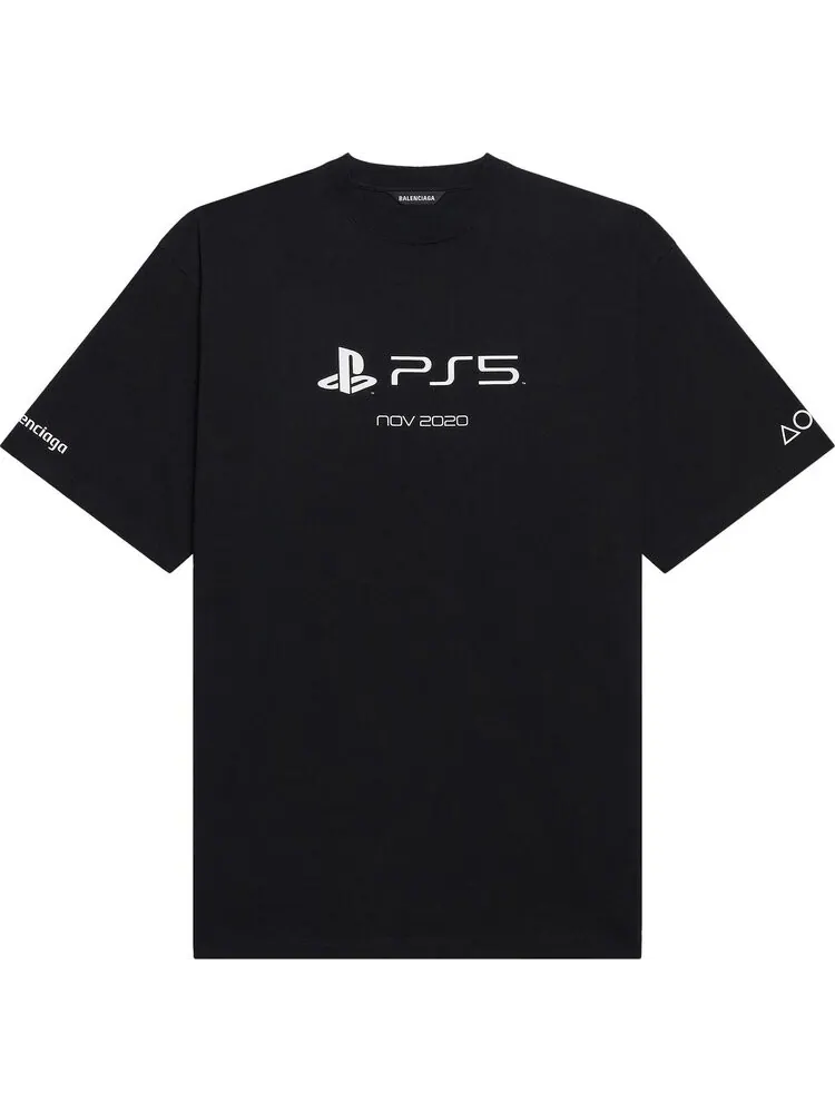 Футболка Balenciaga Playstation Boxy хлопковая с принтом