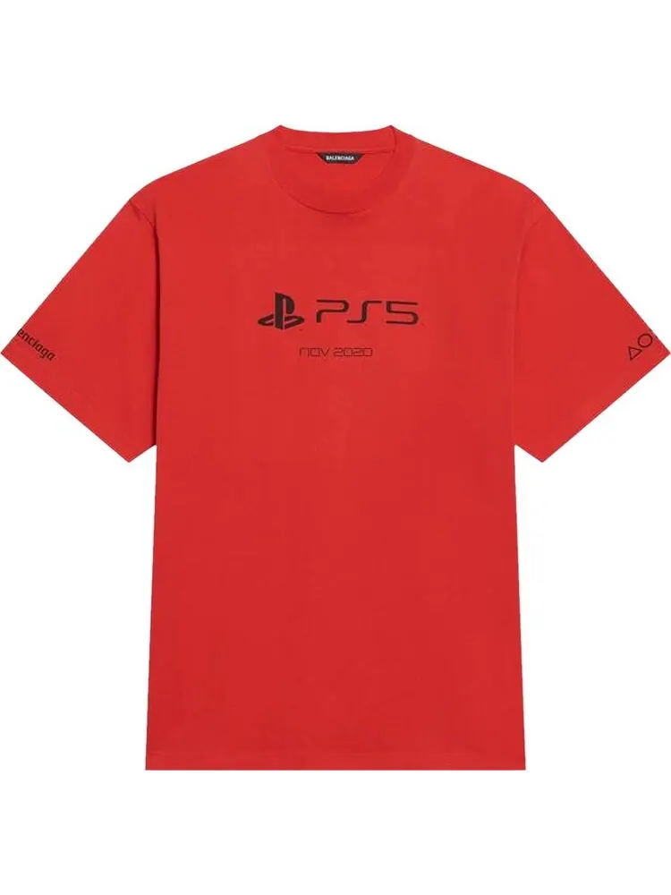 Футболка Balenciaga Playstation Boxy хлопковая с принтом