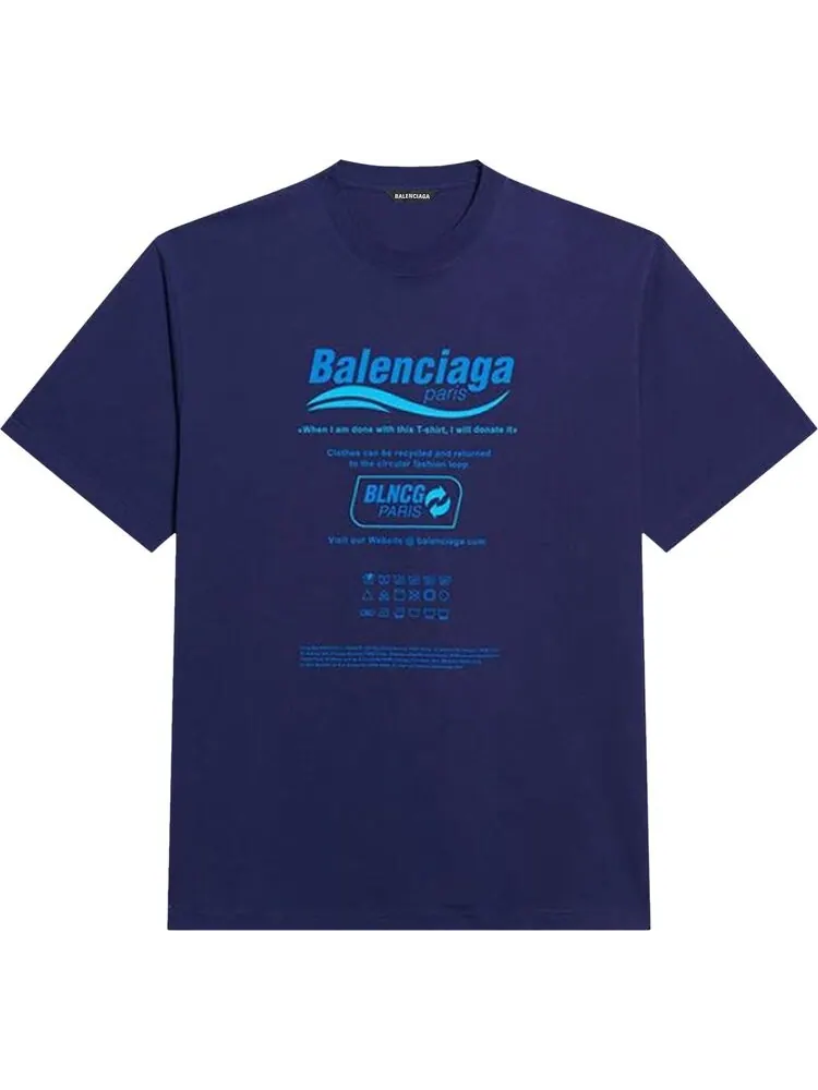 Футболка Balenciaga Boxy с принтом свободного кроя