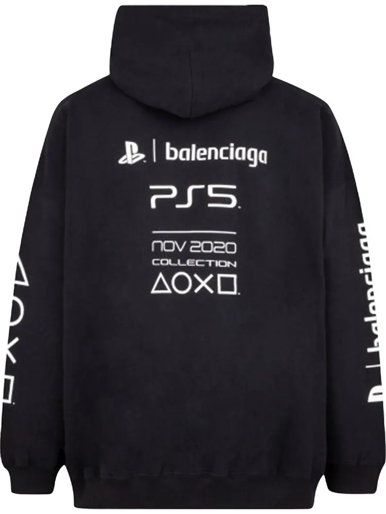 Худи Balenciaga Playstation Boxy Hoodie 'Black' — изображение 2 из 2, черный