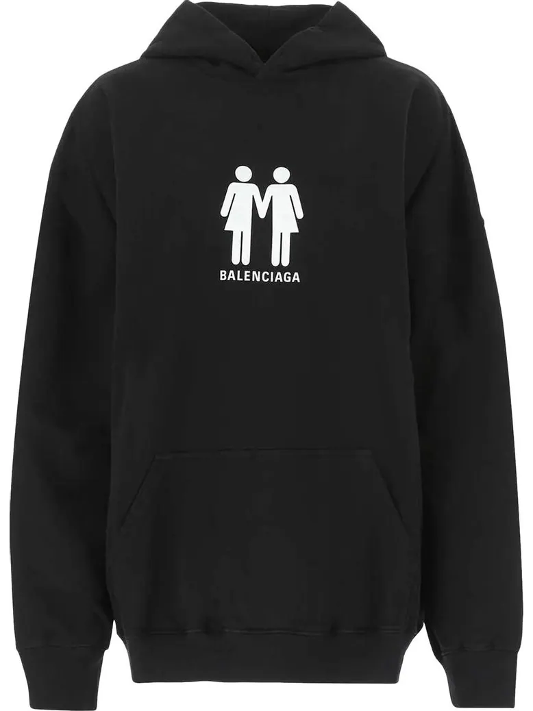 Худи Balenciaga Boxy Hoodie 'Black/White'