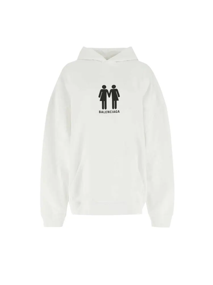 Худи Balenciaga Boxy Hoodie 'White/Black'