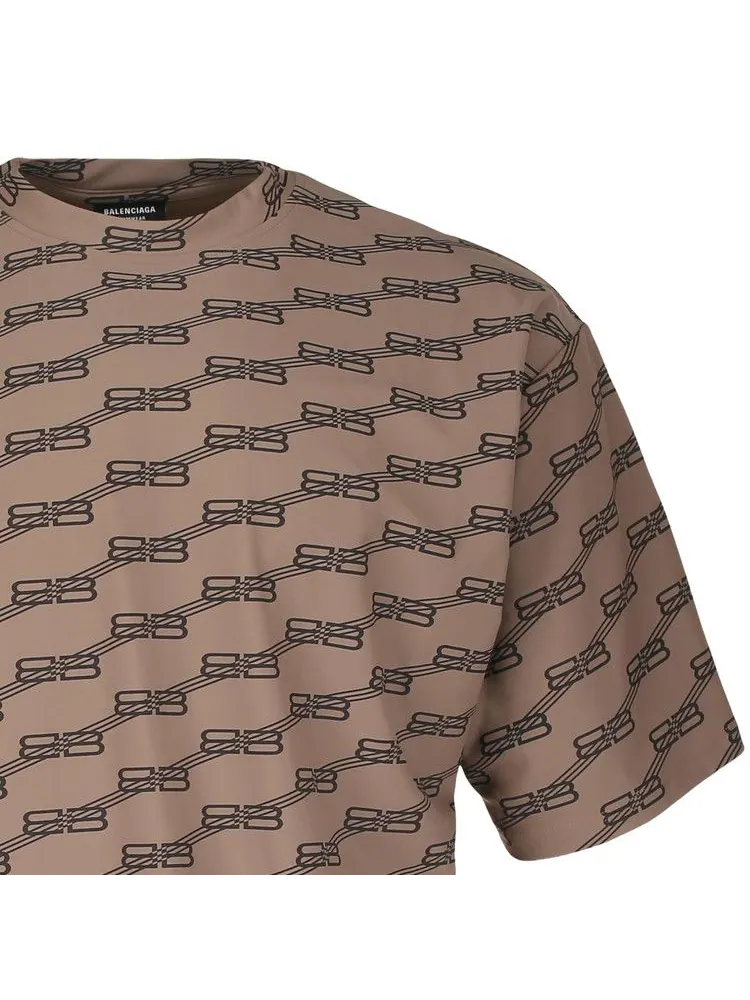 Футболка Balenciaga Monogram Swim T-Shirt — изображение 3 из 3, бежевый