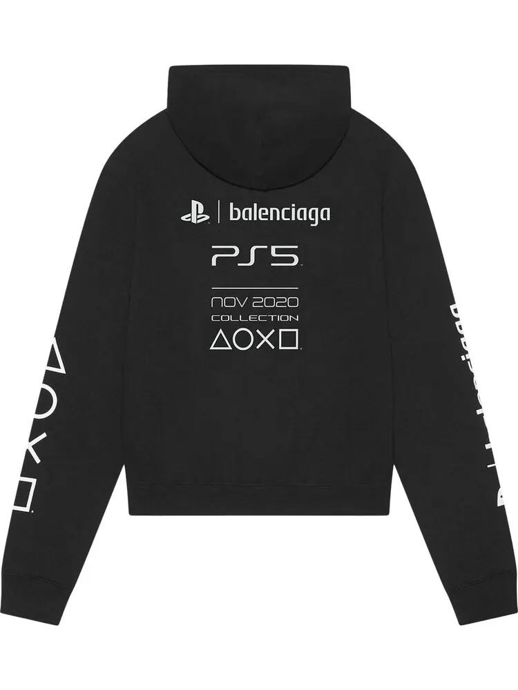Худи Balenciaga Playstation Shrunk Hoodie Black — изображение 2 из 2, черный