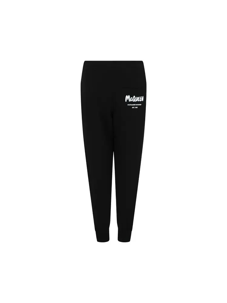Спортивные брюки Alexander McQueen с граффити-логотипом — изображение 1 из 2, черный, белый