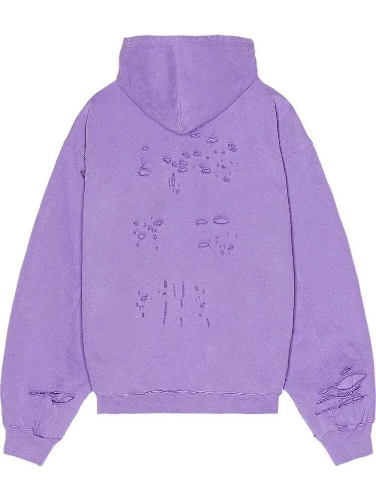 Худи Balenciaga Destroyed Light Purple/White — изображение 2 из 2, фиолетовый