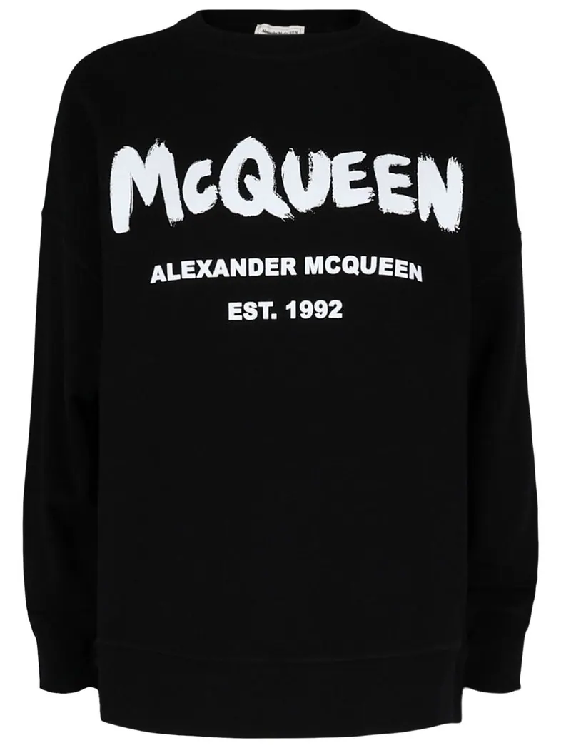 Толстовка Alexander McQueen с граффити-логотипом — изображение 1 из 2, черный