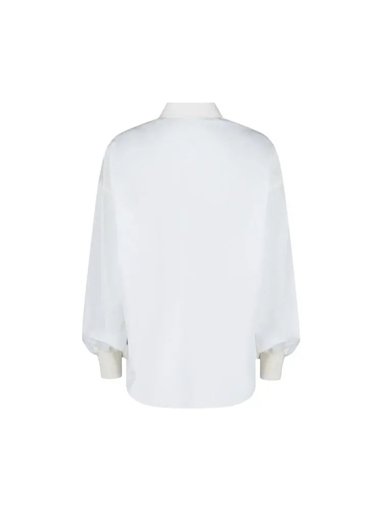 Рубашка Alexander McQueen с рукавами-коконами — изображение 2 из 2, белый