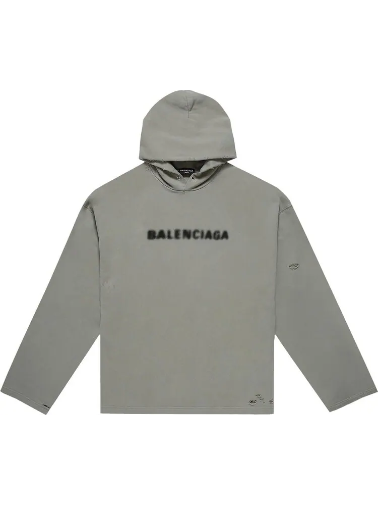 Худи Balenciaga Blurry Logo Hoodie 'Steel Grey/Black'