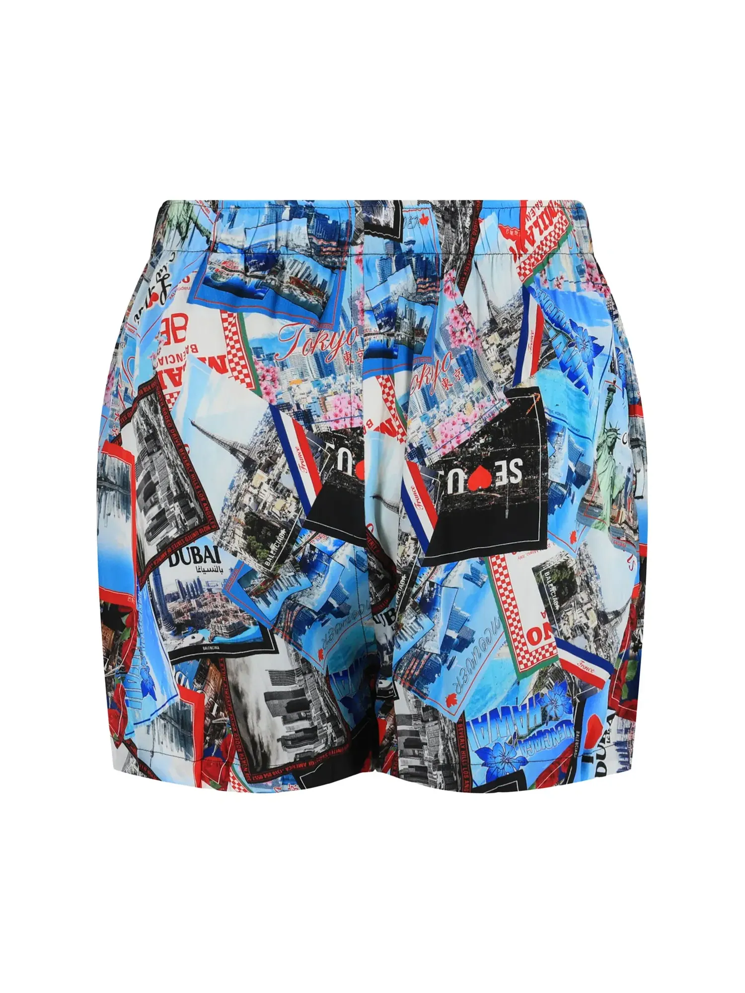 Пижамные шорты Balenciaga Mixed Scraves из шелкового крепа — изображение 2 из 3, мульти