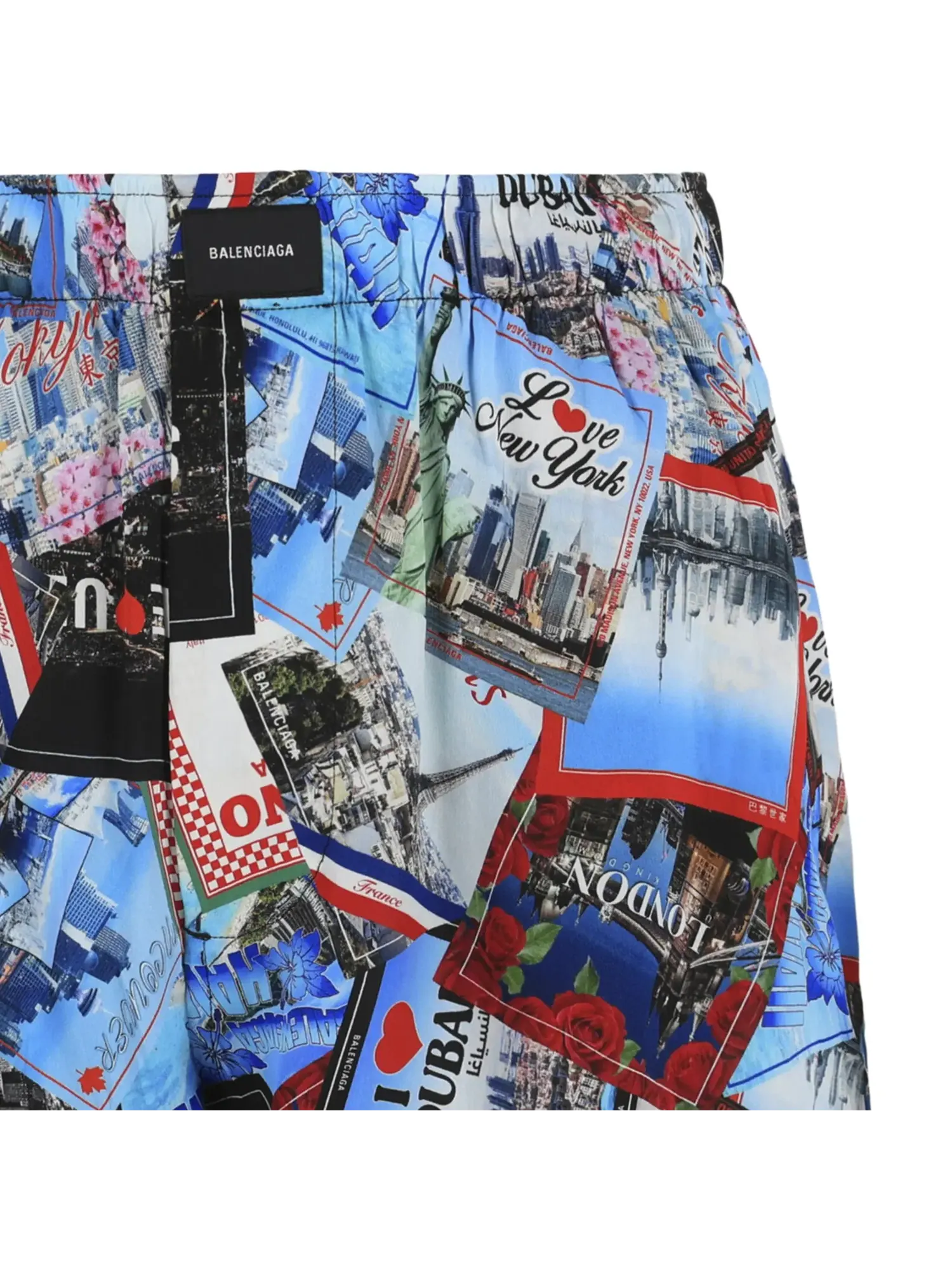 Пижамные шорты Balenciaga Mixed Scraves из шелкового крепа — изображение 3 из 3, мульти