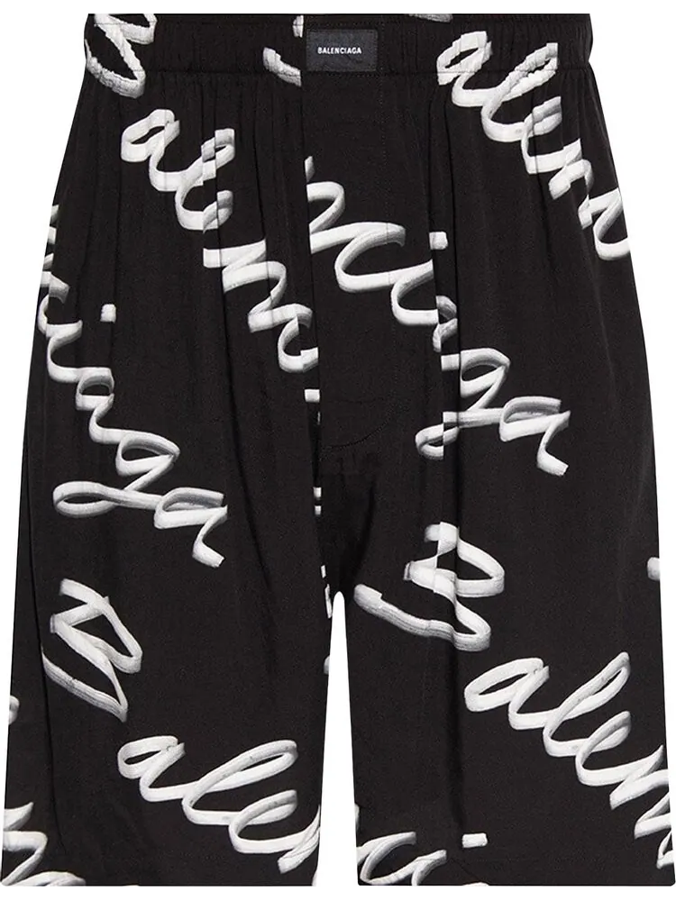 Шорты Balenciaga Pyjama Shorts 'Black/White' — изображение 1 из 1, черный