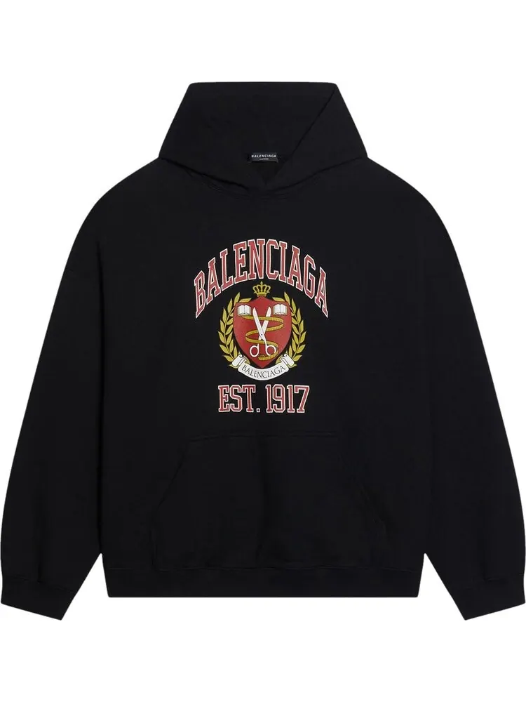Худи Balenciaga Wide Fit Hoodie 'Black/Red'
