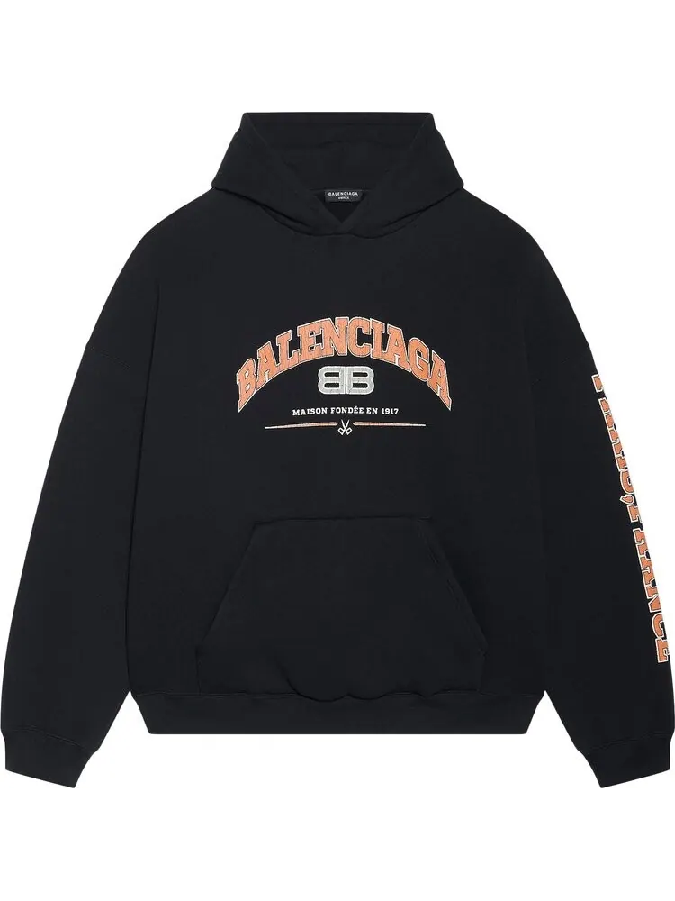 Худи Balenciaga Wide Fit Hoodie 'Black/Orange/White'