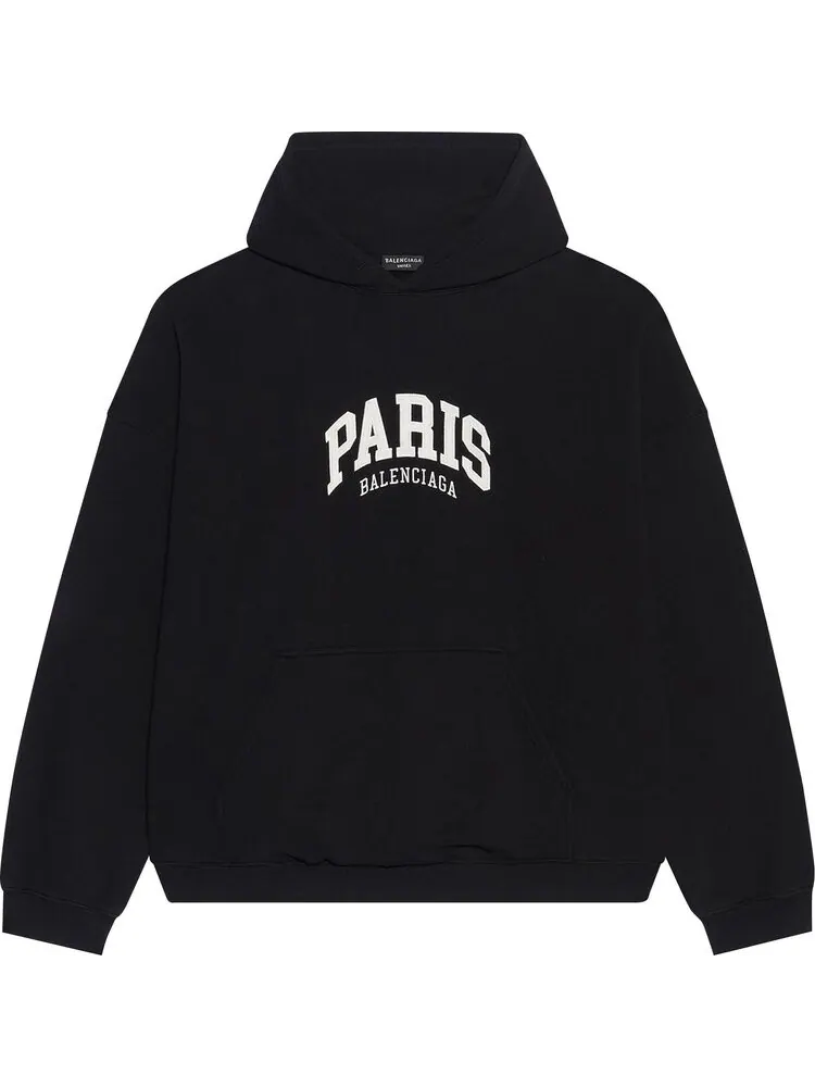 Худи Balenciaga Cities Paris Hoodie Wide Fit 'Black'