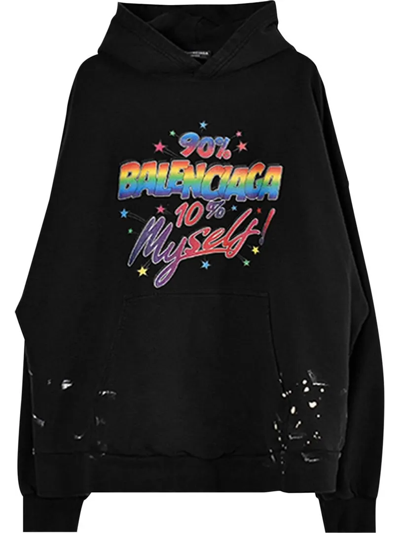 Худи Balenciaga Wide Fit Hoodie 'Washed Black'