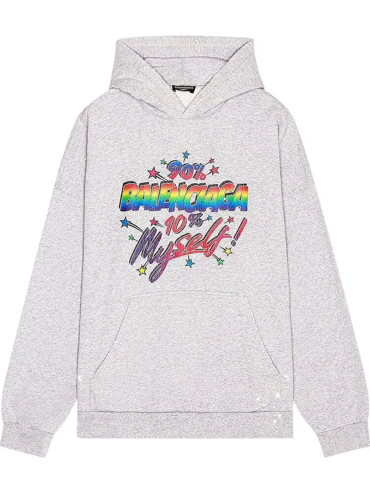 Худи Balenciaga Wide Fit Hoodie 'Dark Heather Grey'