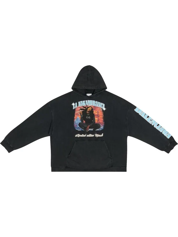 Худи Balenciaga Music Aya Nakamura Merch Hoodie Wide Fit 'Black'