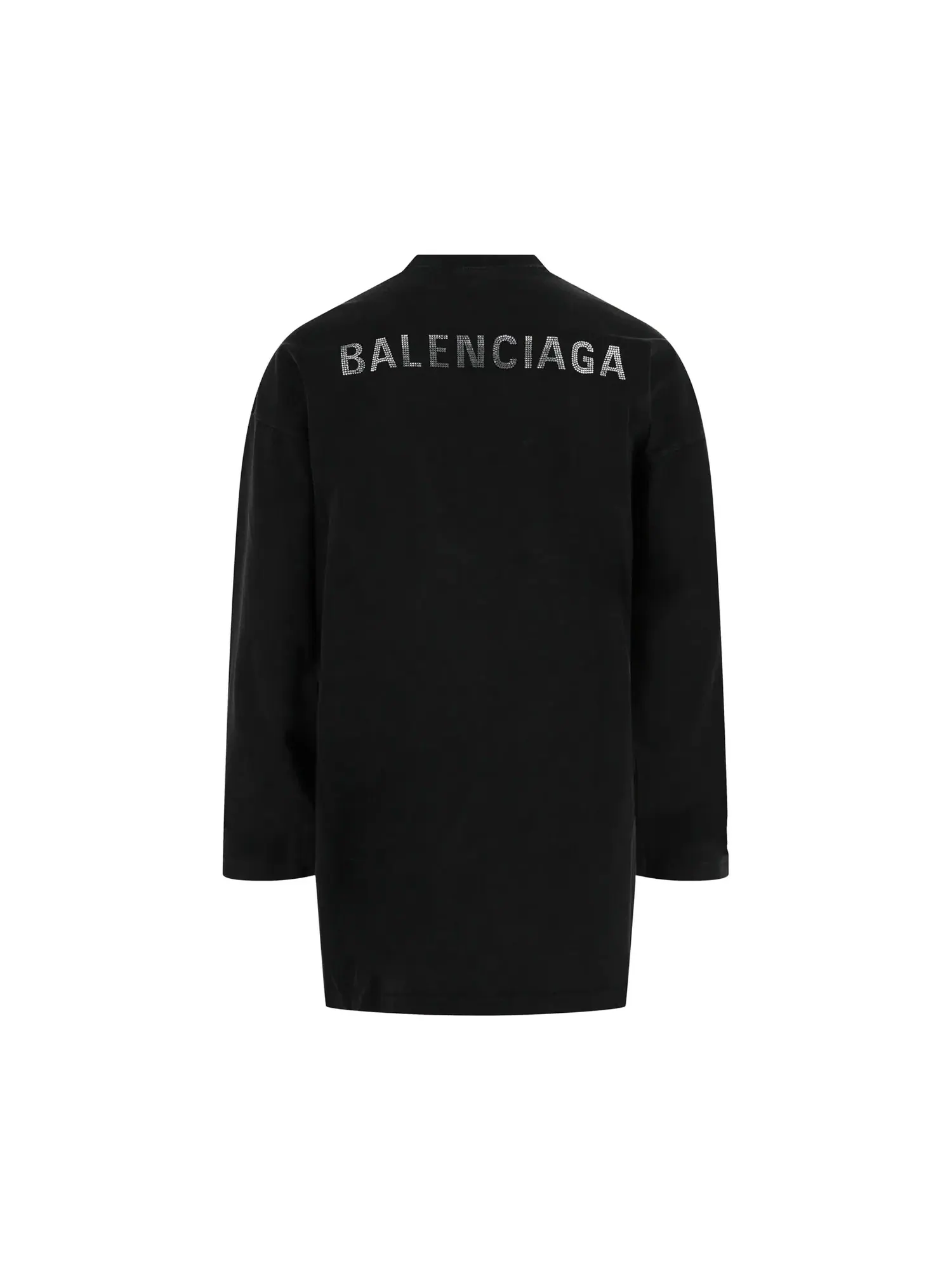 Футболка Balenciaga с длинными рукавами и логотипом — изображение 2 из 3, черный/серебристый