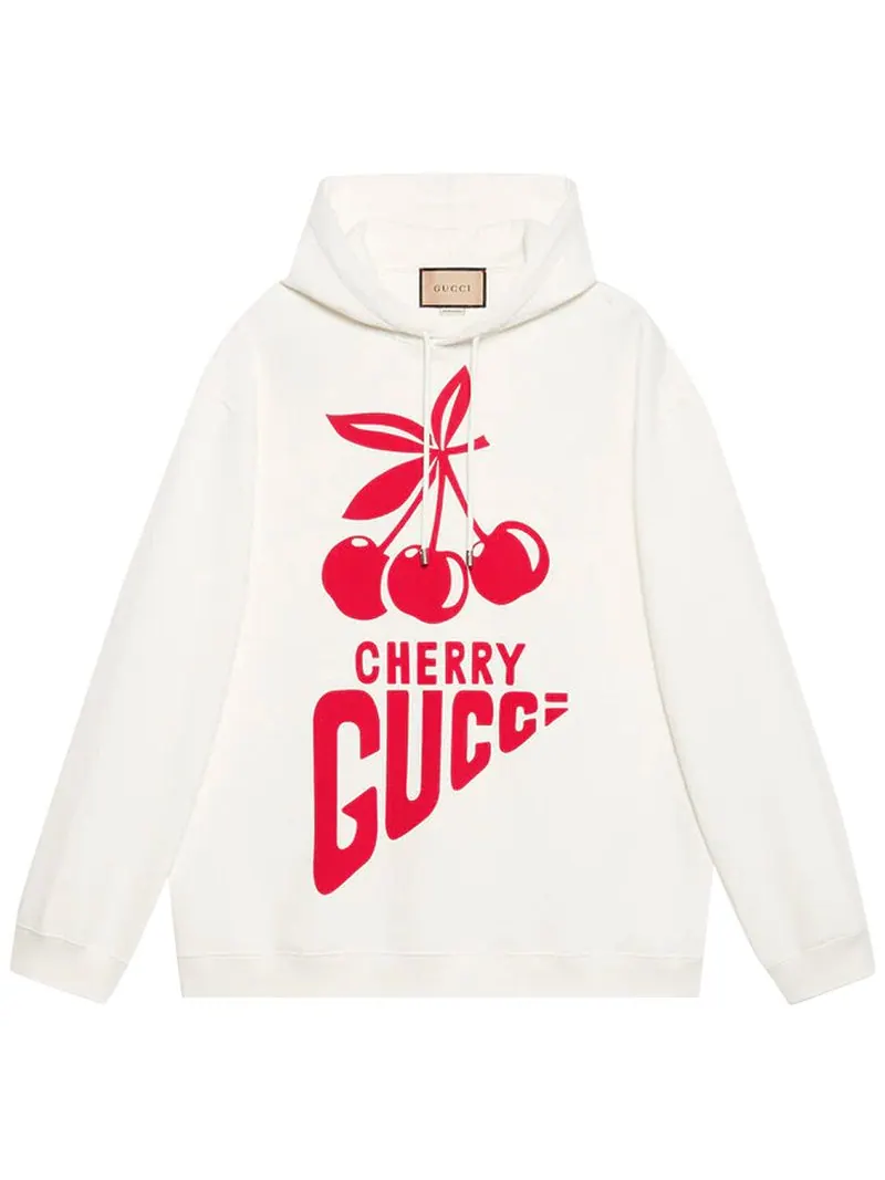 Худи Gucci Aria Cherry, с принтом вишни — изображение 1 из 5, бежевый
