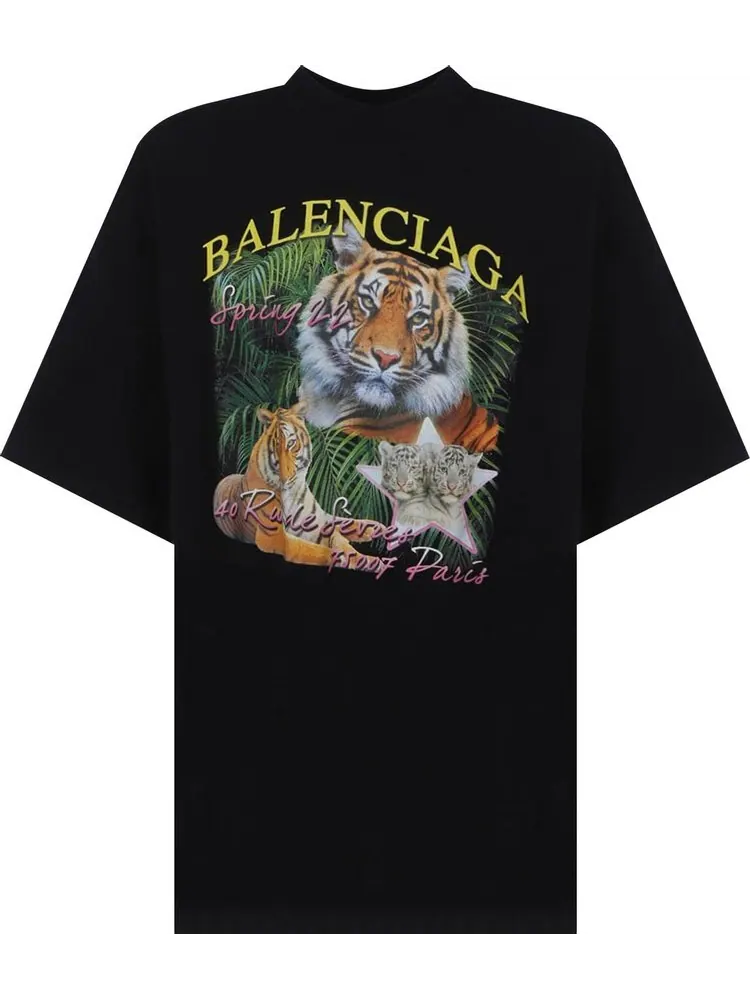 Футболка Balenciaga Worn Out с тигром