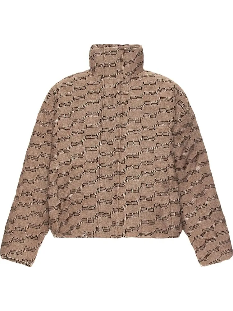 Пуховик Balenciaga Monogram Puffer Jacket 'Beige/Brown' — изображение 1 из 1, загар