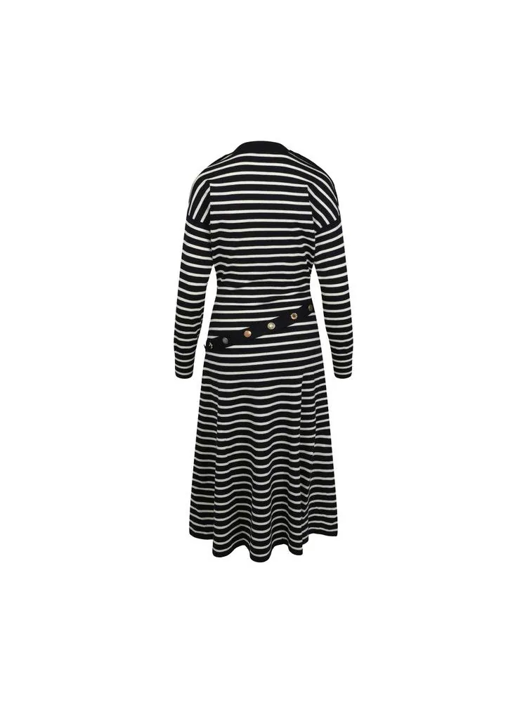 Платье Alexander McQueen Mixed Buttons Striped Dress 'Blue' — изображение 2 из 2, синий