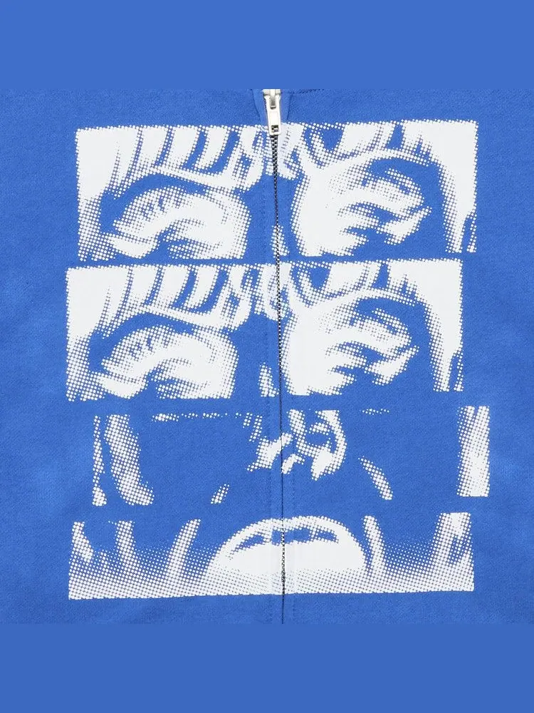 Толстовка GOAT Kazuo Umezu Scream Zip Up Blue — изображение 3 из 3, синий