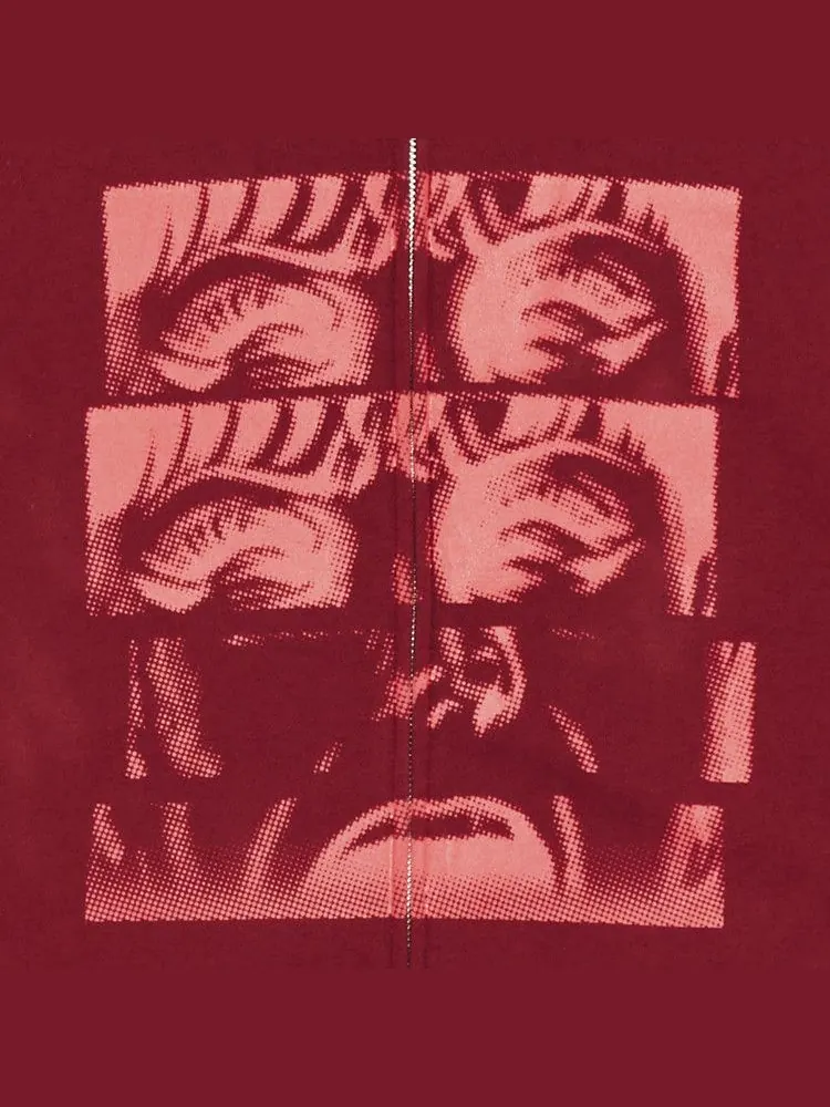 Толстовка GOAT Kazuo Umezu Scream Zip Up Burgundy — изображение 3 из 3, красный