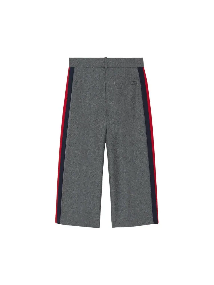 Брюки Gucci Kids Sylvie Web Trousers — изображение 2 из 2, серый