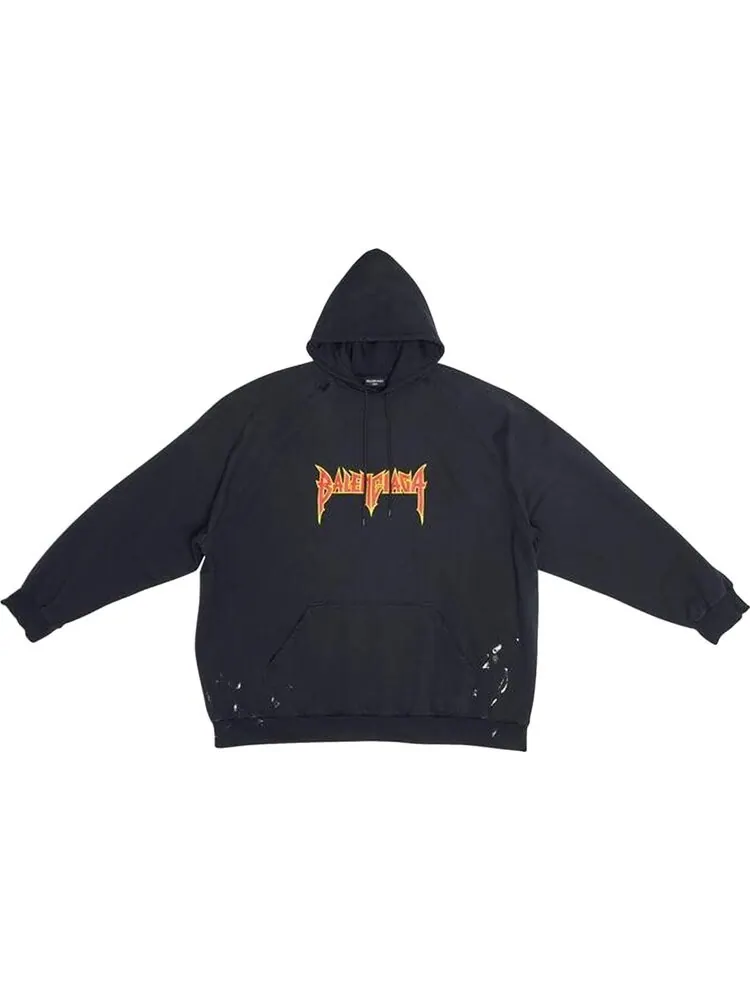 Худи Balenciaga Metal Oversized Hoodie 'Washed Black'