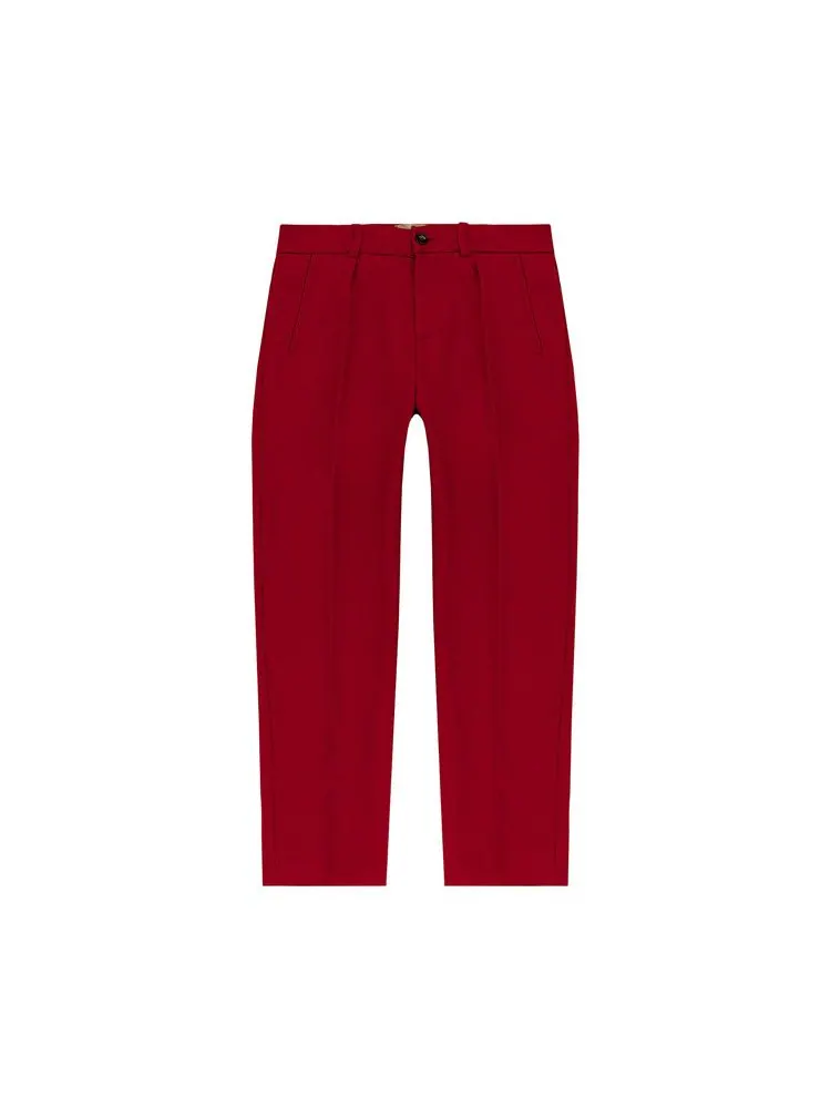 Брюки Gucci Kids Pleated Trouser Pants — изображение 1 из 2, красный