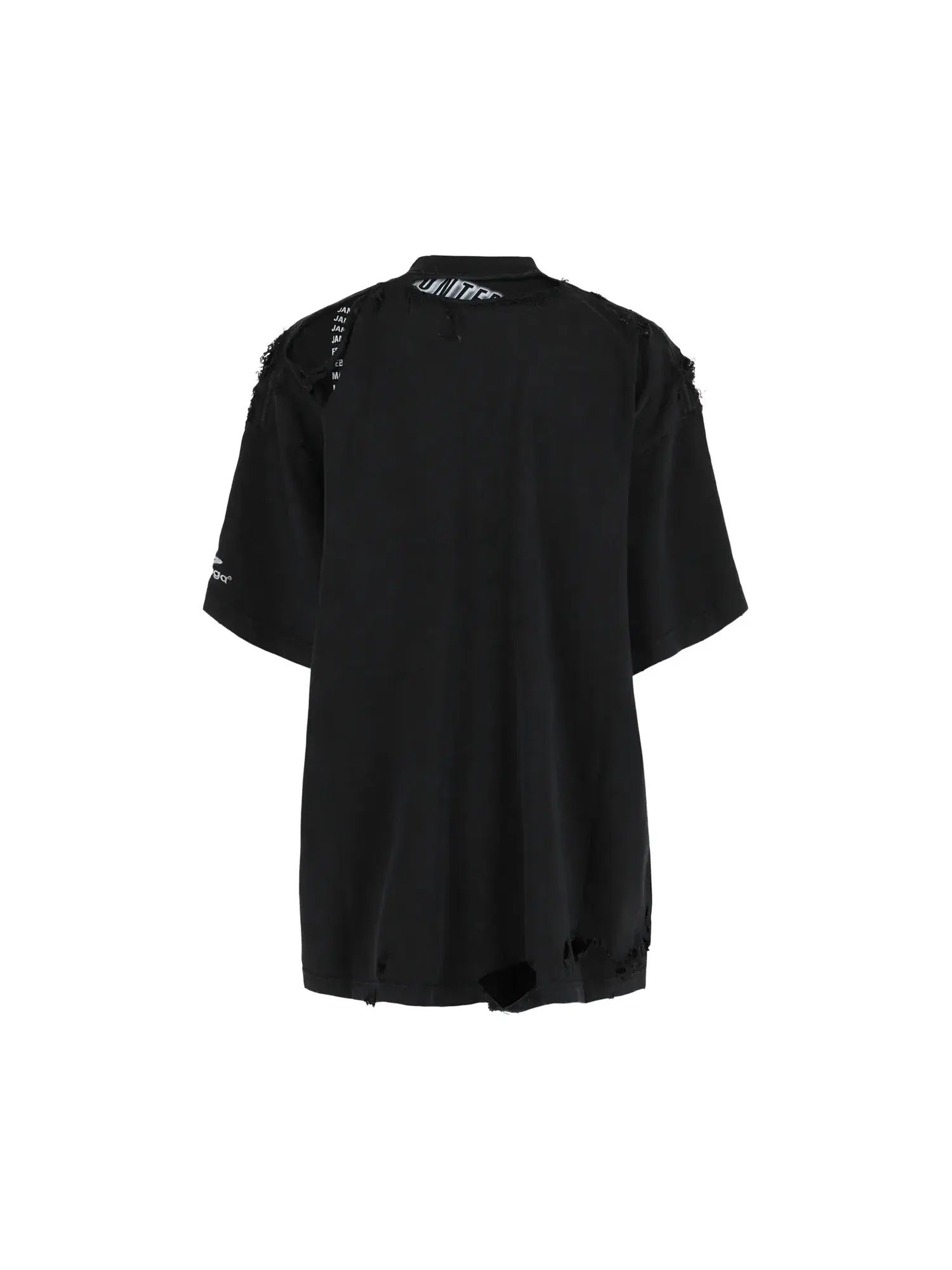 Футболка Balenciaga Oversized Distressed T-Shirt — изображение 2 из 3, черный/белый