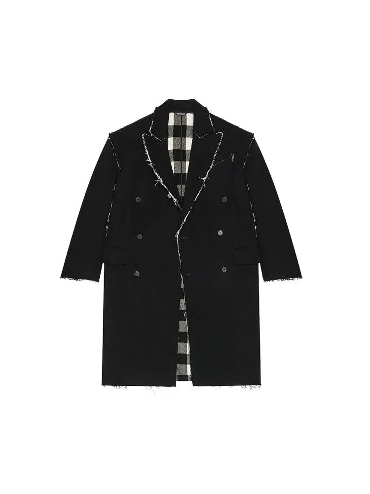 Пальто Balenciaga Double Face Check Coat — изображение 1 из 2, черный/белый