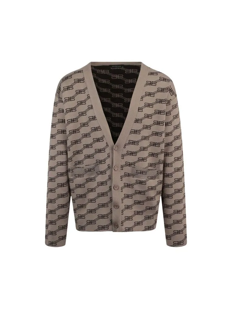 Кардиган Balenciaga Logo Intarsia Knit Cardigan