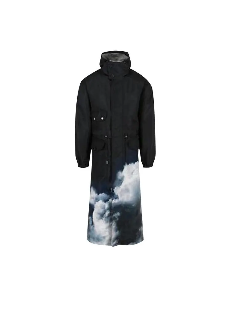 Парка Alexander McQueen Storm Sky Print Parka — изображение 1 из 2, синий