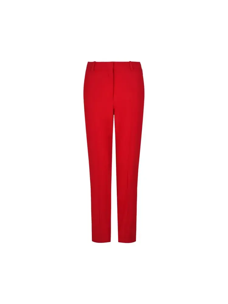 Брюки Alexander McQueen Leaf Crepe Cigarette Trousers 'Red' — изображение 1 из 2, красный