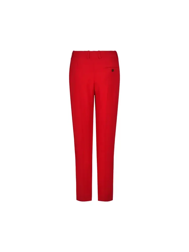 Брюки Alexander McQueen Leaf Crepe Cigarette Trousers 'Red' — изображение 2 из 2, красный