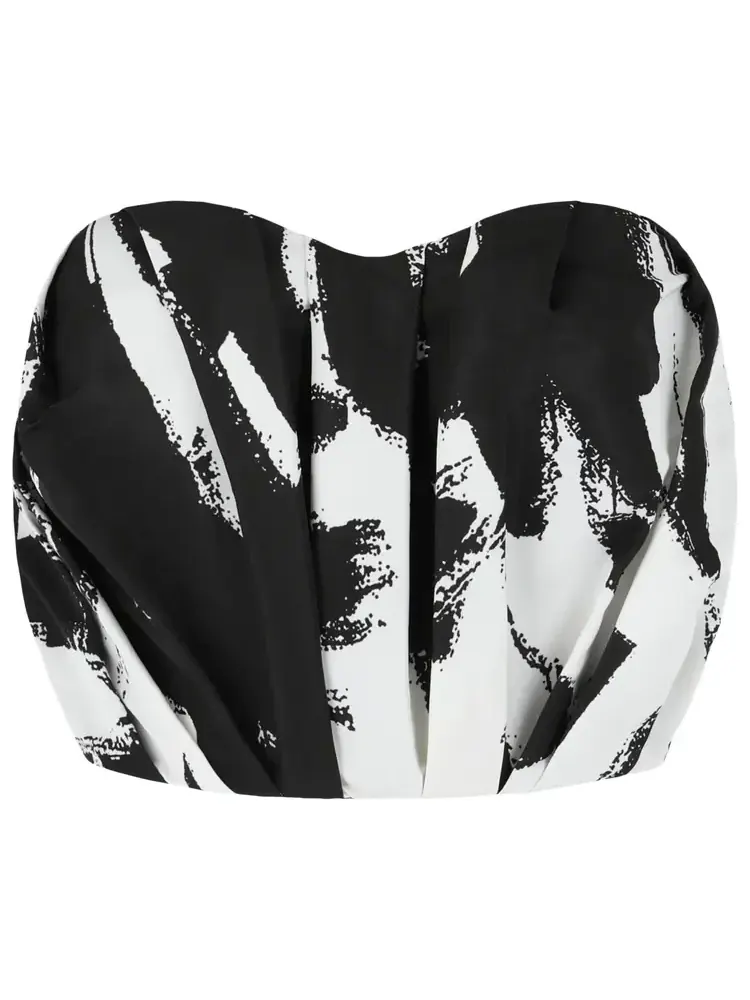 Топ-бюстье Alexander McQueen Graffiti в черно-белом цвете — изображение 1 из 3, черный