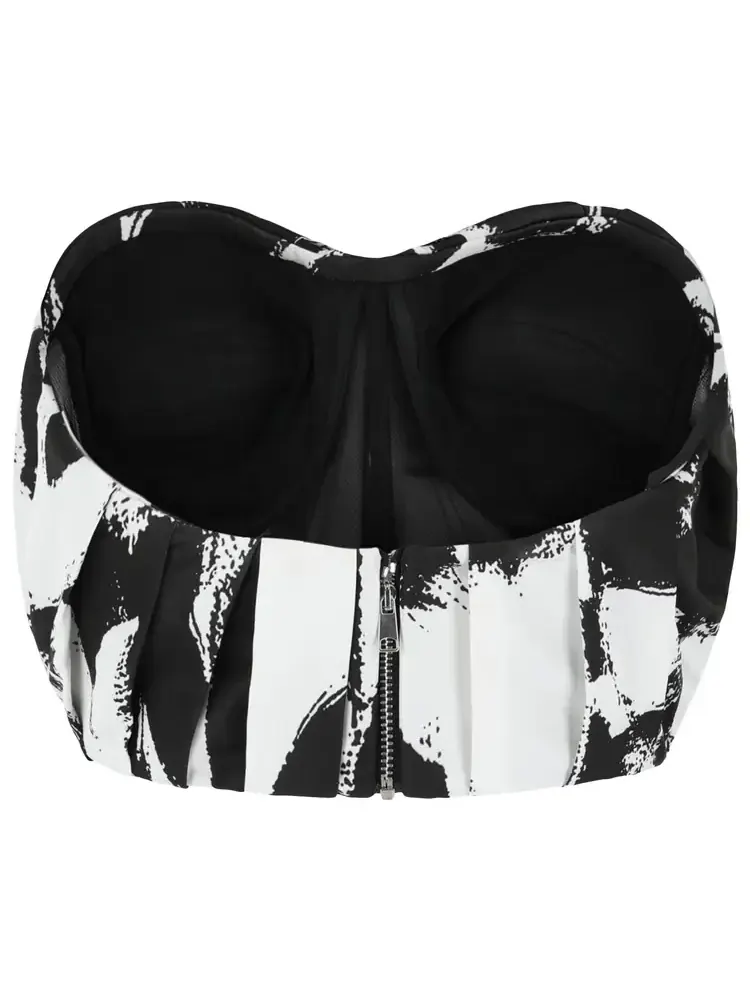 Топ-бюстье Alexander McQueen Graffiti в черно-белом цвете — изображение 2 из 3, черный