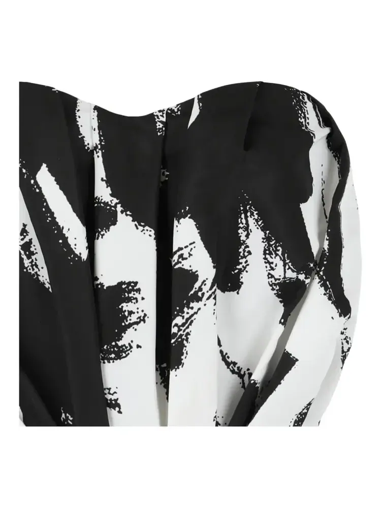 Топ-бюстье Alexander McQueen Graffiti в черно-белом цвете — изображение 3 из 3, черный