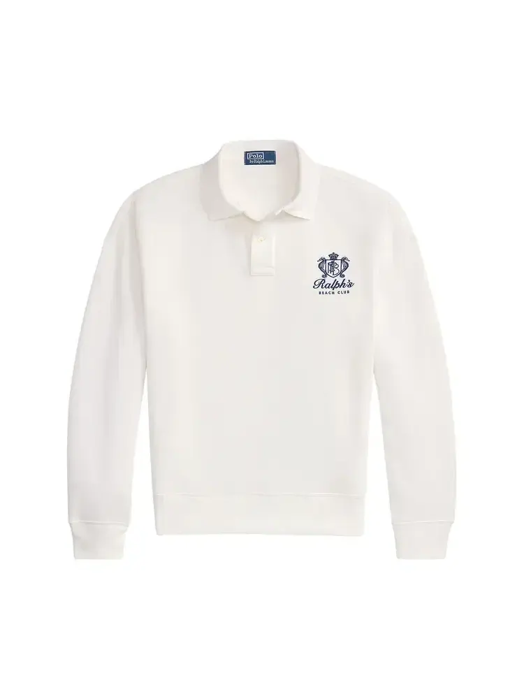 Толстовка с длинными рукавами с графическим принтом Polo Ralph Lauren Island Fleece Knit — изображение 1 из 1, белый