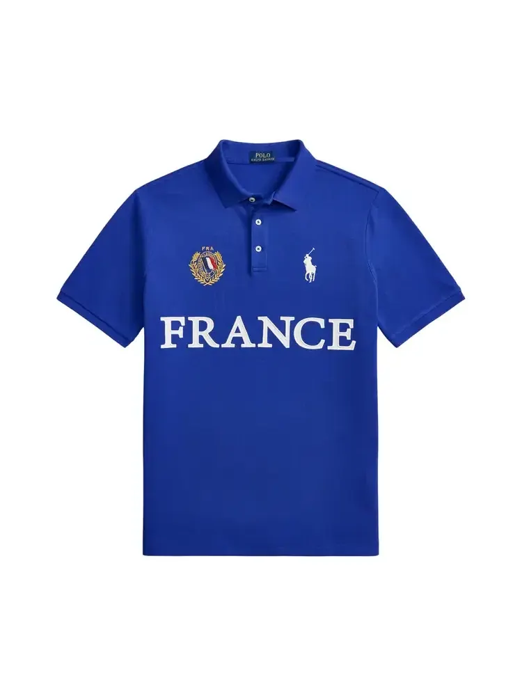 Футболка-поло с коротким рукавомPolo Ralph Lauren France — изображение 1 из 1, синий