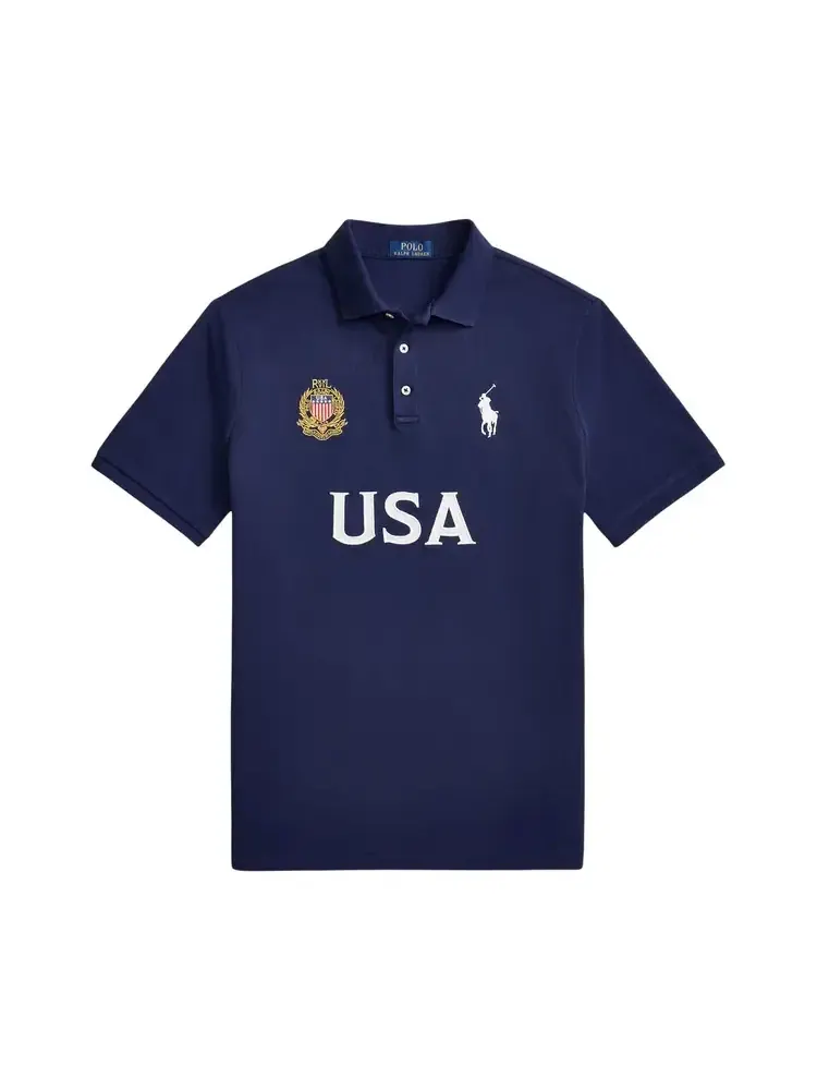 Поло с коротким рукавом Polo Ralph Lauren USA — изображение 1 из 1, синий