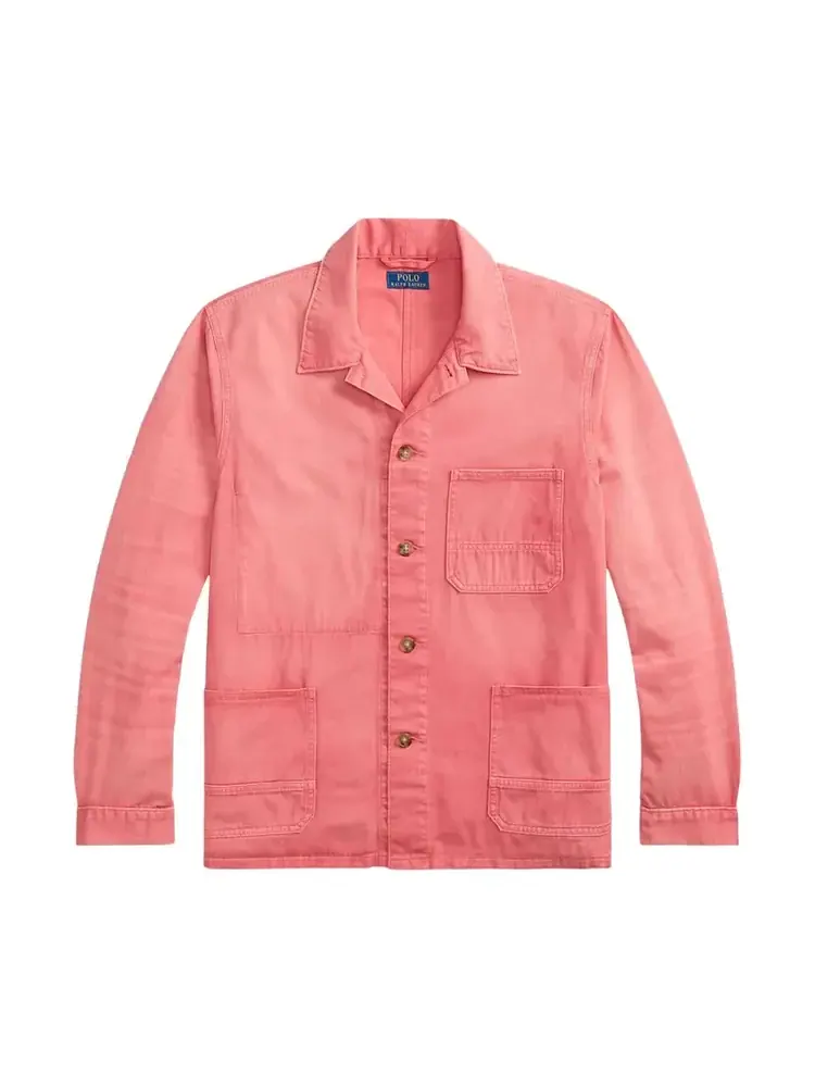 Рубашка-рубашка Polo Ralph Lauren с длинными рукавами Montauk Chino French Workwear Overshirt — изображение 1 из 1, красный
