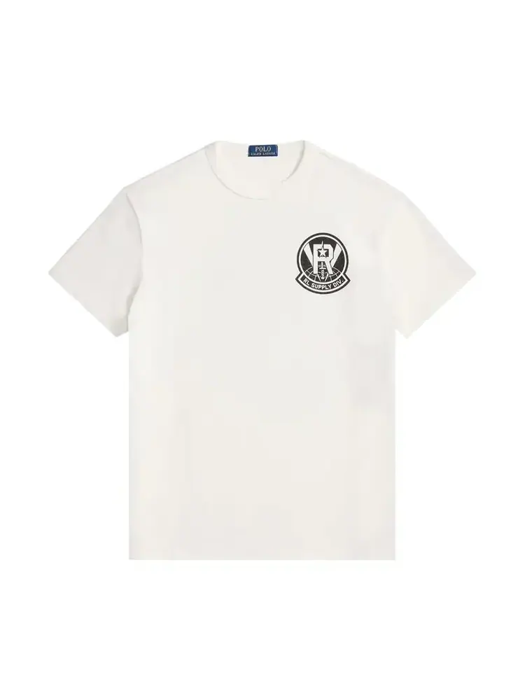 Футболка Polo Ralph Lauren с коротким рукавом, из трикотажа, с графическим принтом — изображение 1 из 1, белый