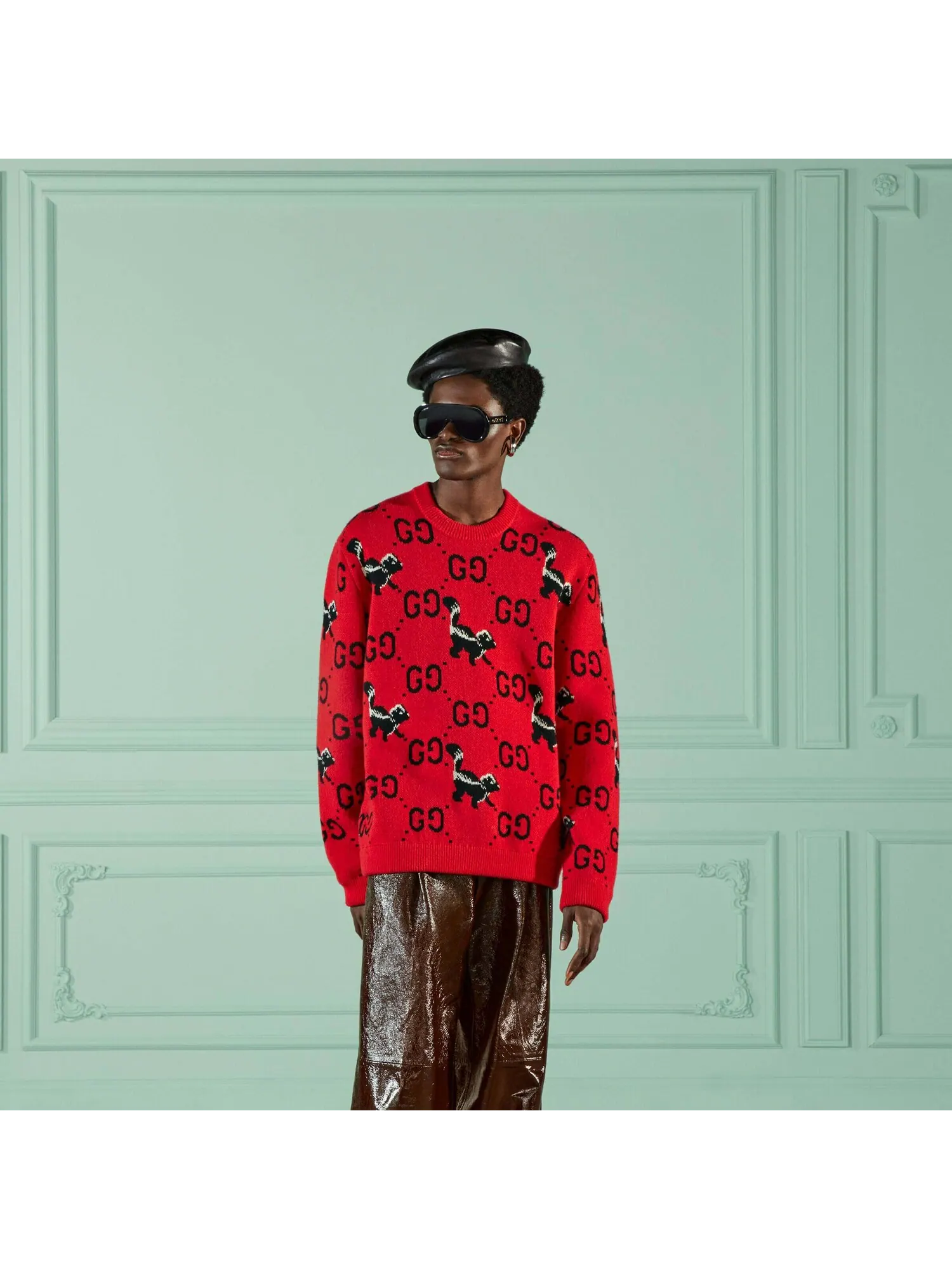 Свитер Gucci GG and Skunk Wool Knit